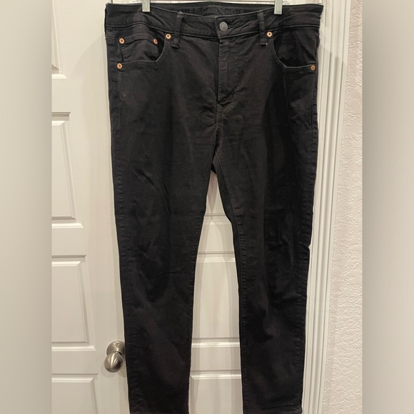 American Eagle Men’s Black jeans AIRFLEX + size:36x30 Preloved - Picture 1 of 11